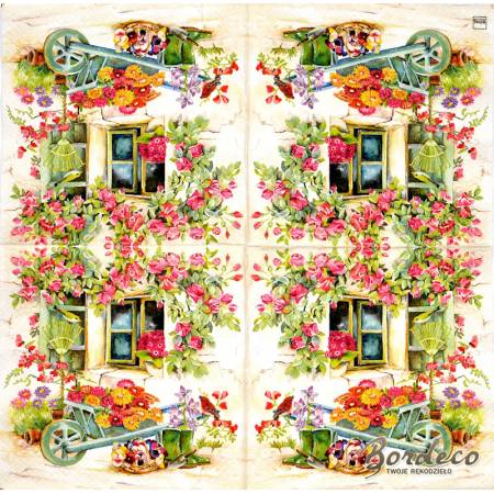 Serwetka do decoupage HOME FASHION przydomowy ogródek 33x33